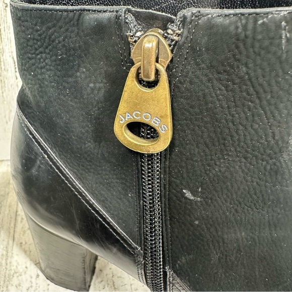 Marc by Marc Jacobs Black Leather Ankle Boots with Gold Hardware Buttons #365 - Picture 8 of 14